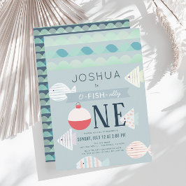 Invitación Un niño pescador de O-fish Primer cumpleaños