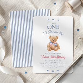Invitación Un niño totalmente americano cumple 1 año