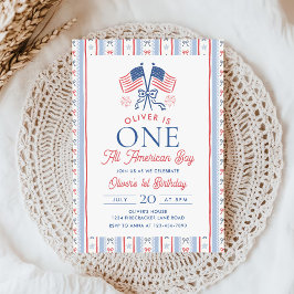 Invitación Un niño totalmente americano cumpleaños 4 de julio