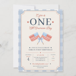 Invitación UN Niño Totalmente Americano Cumpleaños Patriótico