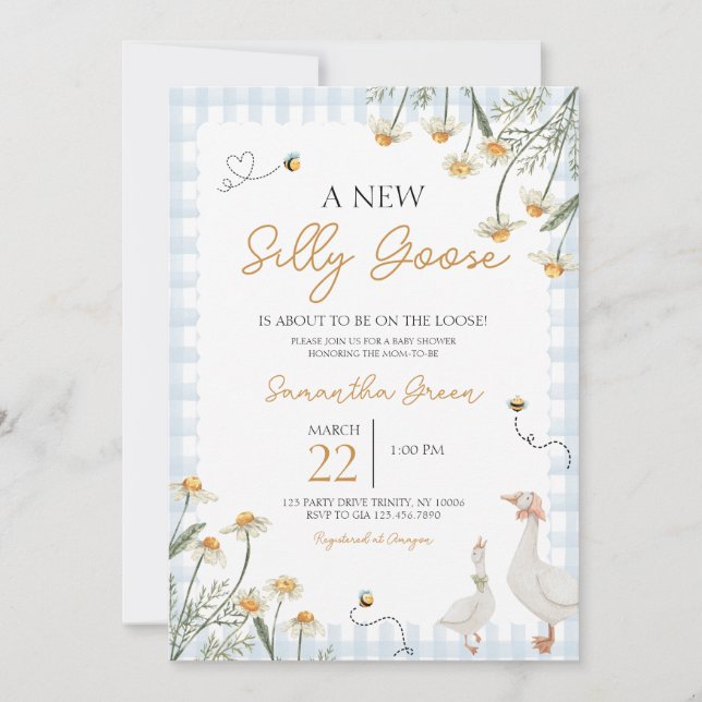 Invitación Un nuevo Baby Shower bobo (Anverso)