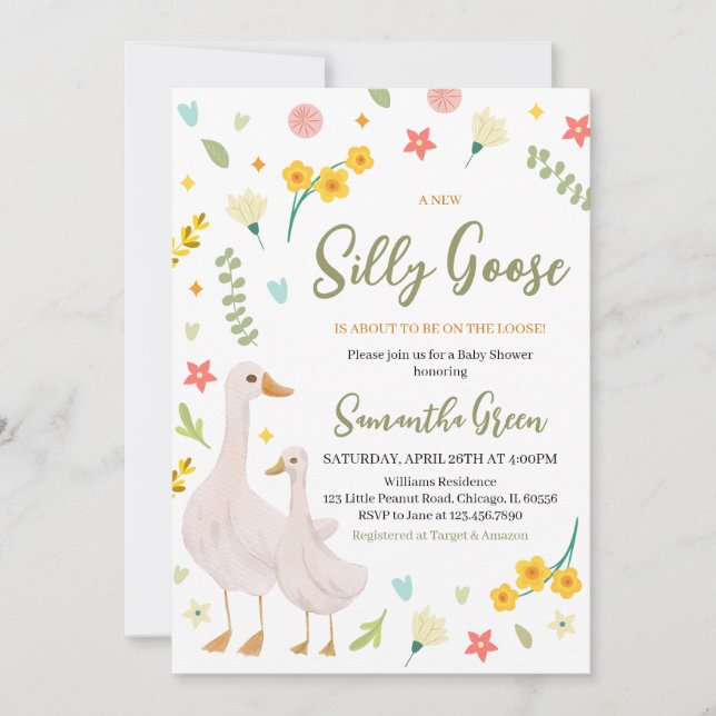 Invitación Un nuevo Baby Shower bobo (Anverso)