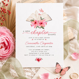 Invitación Un nuevo capítulo comienza baby shower floral de l