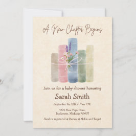 Invitación Un Nuevo Capítulo Comienza - Baby Shower Parte Tra