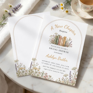 Invitación Un Nuevo Capítulo Comienza Chic Libro Oro