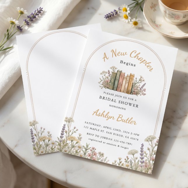 Invitación Un Nuevo Capítulo Comienza Chic Libro Oro (Subido por el creador)