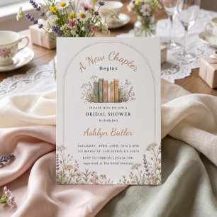 Invitación Un Nuevo Capítulo Comienza Chic Libro Oro