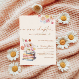 Invitación Un nuevo capítulo comienza con libros de flores de