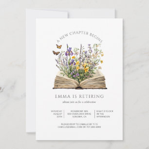 Invitación Un Nuevo Capítulo Comienza Fiesta de Jubilación