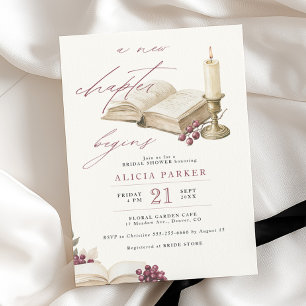 Invitación Un nuevo capítulo comienza libro ducha de novia