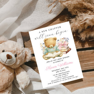 Invitación Un Nuevo Capítulo Comienza Libros de Osita Fiesta 