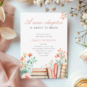 Invitación Un nuevo capítulo de Baby Shower floral