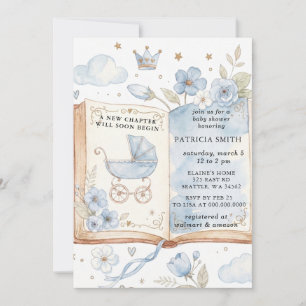 Invitación Un nuevo capítulo de cuento para niño Baby Shower