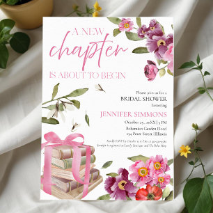 Invitación Un nuevo capítulo de libros Ducha nupcial acuáti