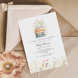 Invitación Un nuevo capítulo inicia Baby Shower de flores sil