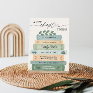 Invitación Un nuevo capítulo inicia Baby Shower de los libros