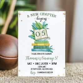 Invitación Un nuevo capítulo inicia cumpleaños de libro de cu