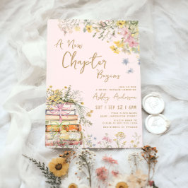 Invitación Un nuevo capítulo inicia ducha de novia con flores