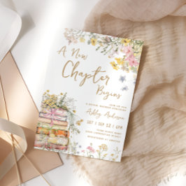 Invitación Un nuevo capítulo inicia ducha de novia con flores