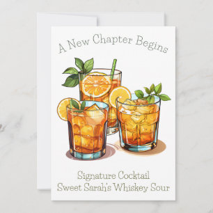 Invitación Un nuevo capítulo inicia el Rótulo de Whiskey Sour