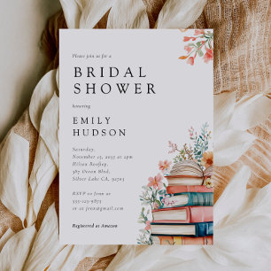 Invitación Un nuevo capítulo inicia libros ducha de novias