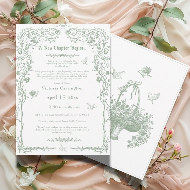 Invitación Un nuevo capítulo inicia un elegante Baby Shower v (Subido por el creador)