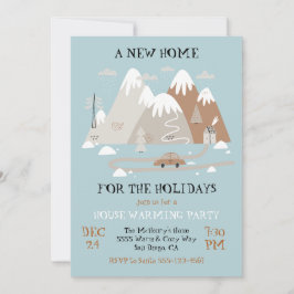 Invitación Un nuevo hogar para el fiesta de las vacaciones de