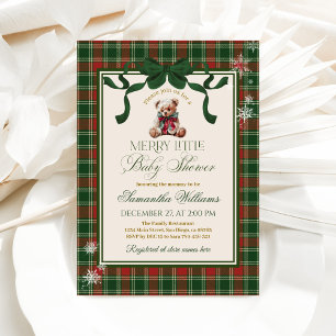 Invitación Un oso de peluche de Navidad para una alegre fiest