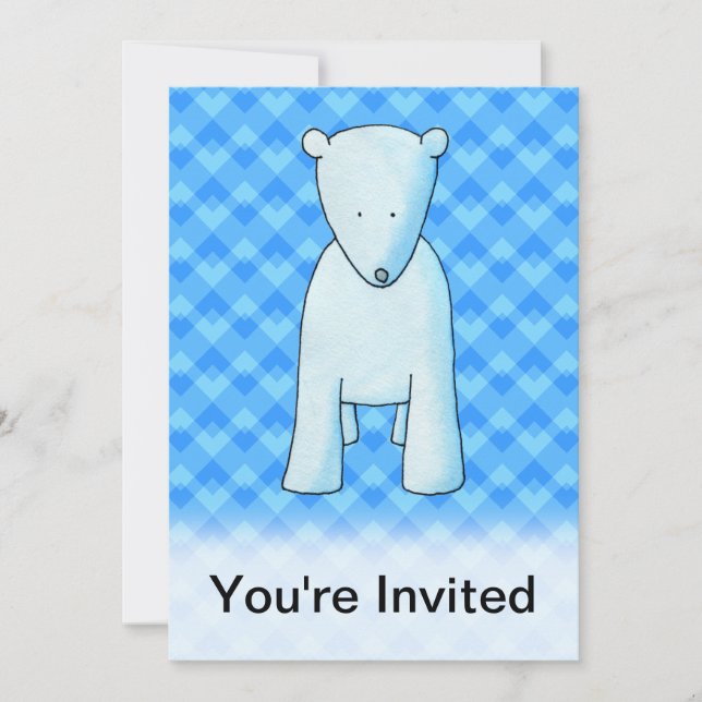 Invitación Un oso polar bebé. (Anverso)
