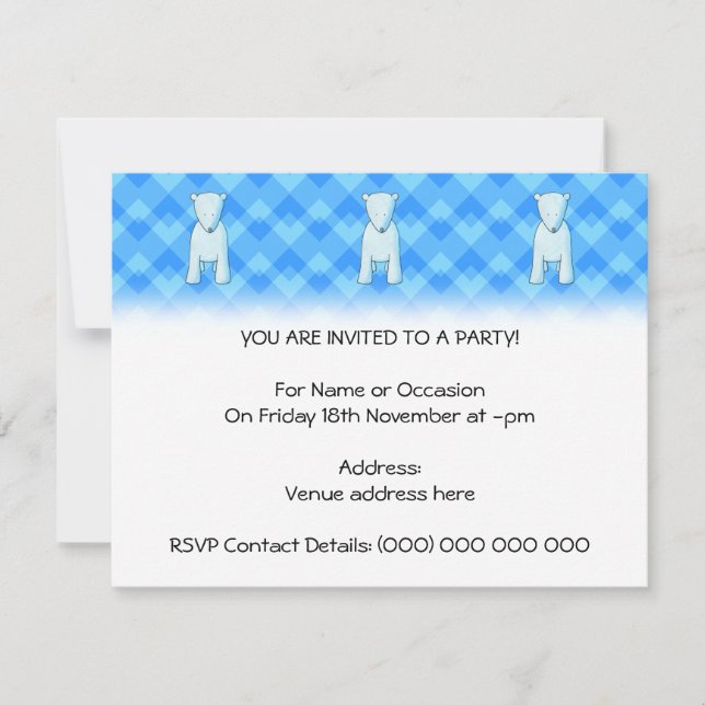 Invitación Un oso polar bebé. (Anverso)