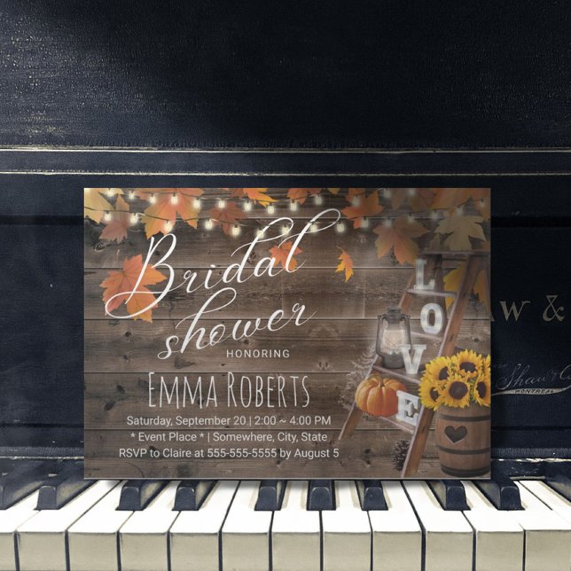 Invitación Un otoño rústico deja a los enamorados de la ducha (Subido por el creador)