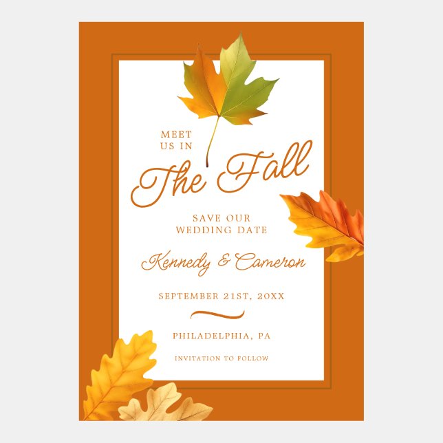 Invitación Un otoño rústico salva al Boda de citas (Anverso)