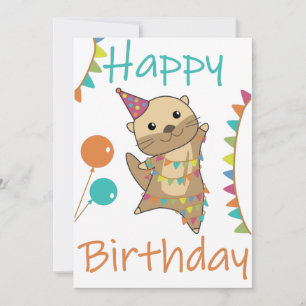 Invitación Un Otter Birthday Wishes Cute Happy Otter Adults C