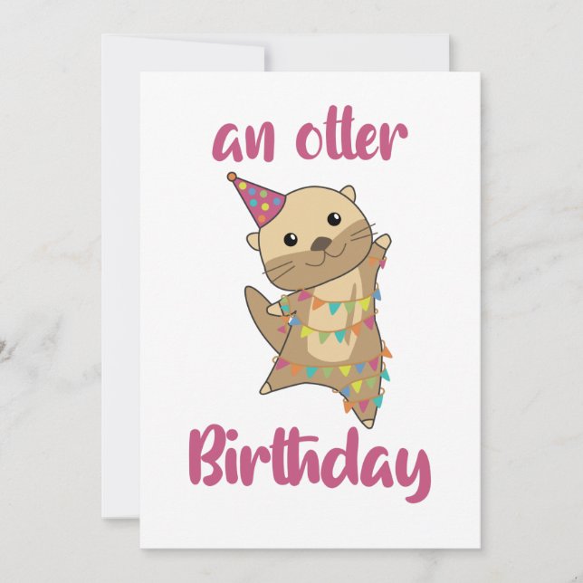 Invitación Un Otter Birthday Wishes Cute Happy Otter Adults C (Anverso)