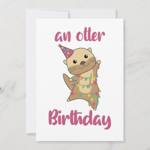 Invitación Un Otter Birthday Wishes Cute Happy Otter Adults C