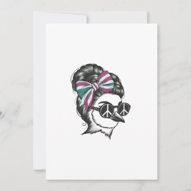 Invitación un pájaro con el pelo elegantemente pintado (Anverso)