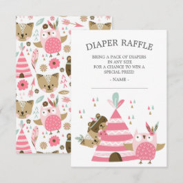 Invitación Un pañal Baby Shower de bosque tribal Wild One