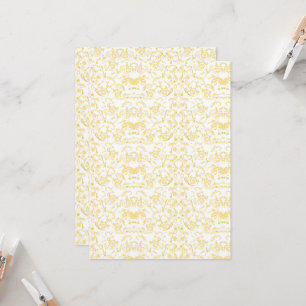 Invitación un papel pintado blanco y dorado con un patrón en 