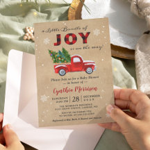 Un paquete de JOY Truck Red Plaid Baby Shower