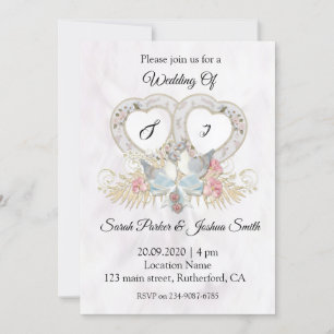 Invitación Un Par De Boda De La Palabra