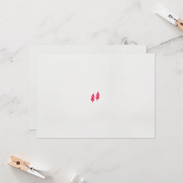 Invitación un par de hojas rojas sobre un fondo negro (Anverso/Reverso In Situ)