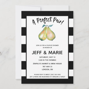 Invitación ¡Un Par Perfecto! Ducha de novia de parejas de pie