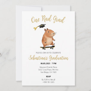 Invitación Un partido de graduación de color de agua para Cap
