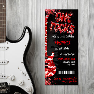 Invitación Un partido musical con temas de música One Rocks C