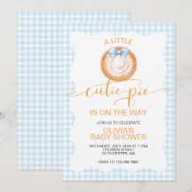 Un pastel de calabaza a cuadros azules Cutie Pie p