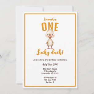 Invitación Un pato afortunado cumple su primer año