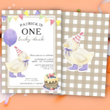 Un pato afortunado cumpleaños número uno sin disti