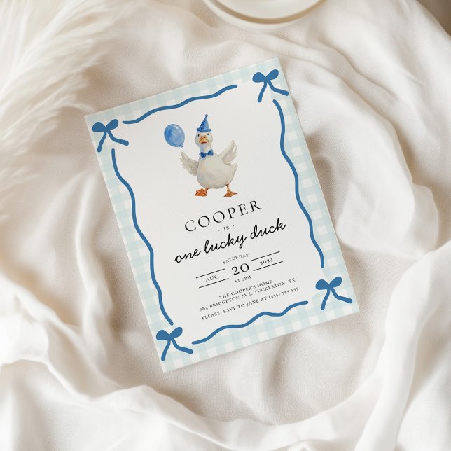 Invitación Un Pato Afortunado Primer Cumpleaños (Subido por el creador)