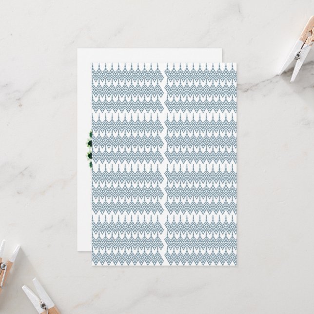 Invitación un patrón azul y blanco con fondo blanco (Anverso/Reverso In Situ)