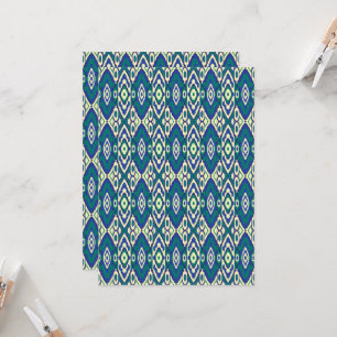 Invitación un patrón azul y verde con fondo blanco